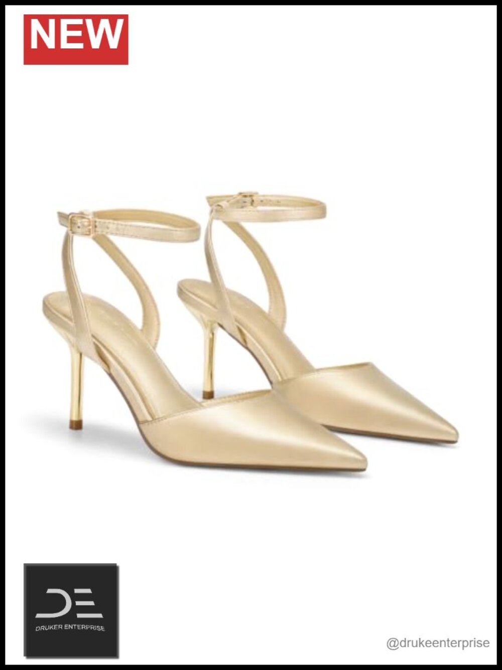 Women's Stiletto High Heels Pointed Toe Ankle Strap Dress Pumps 3.2" Heel